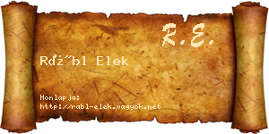 Rábl Elek névjegykártya